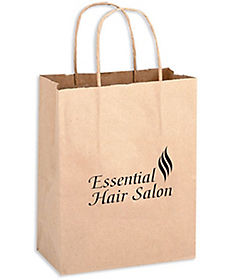 Custom Tote Bag | Promotional Bags: Brown Kraft Shopper Bag 8 x 4.5 x 10.5